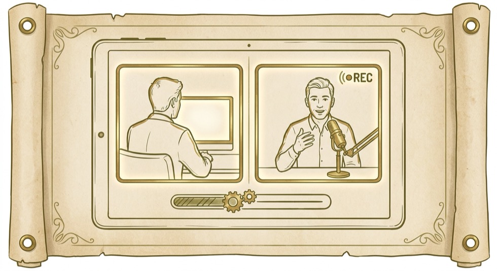 Illustration of a recorded creator research session.